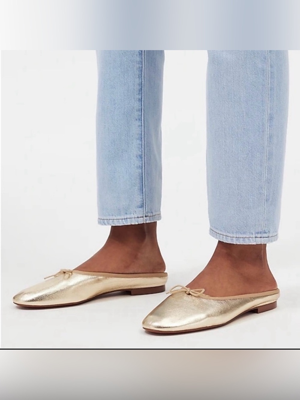 Madewell Gold Slip-On Ballet Flat Mules size 9.5 - Picture 2 of 6